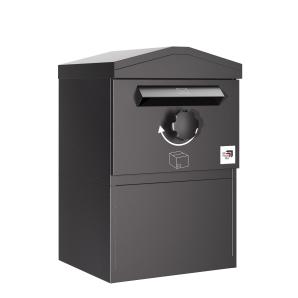 Vrijstaande pakketbrievenbus München met zadeldak in maat M | Verwijdering vanaf de achterkant